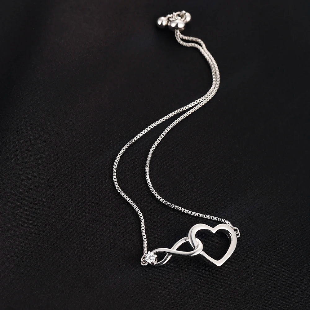 925 Sterling Silver Eternal Heartbeat Bracelet..
