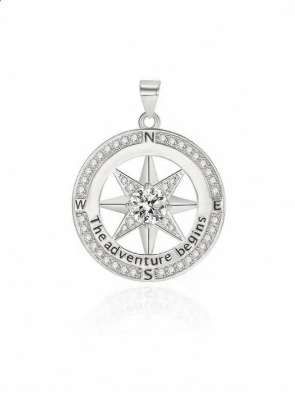 S925 Guiding Light I'd Be Lost Without You Compass Necklace... Navigate Love's Journey with Elegance