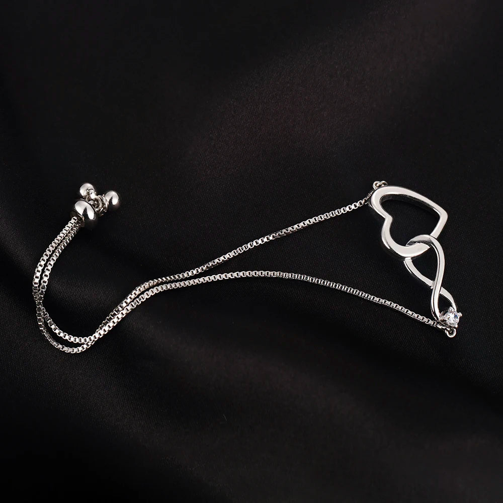 925 Sterling Silver Eternal Heartbeat Bracelet..