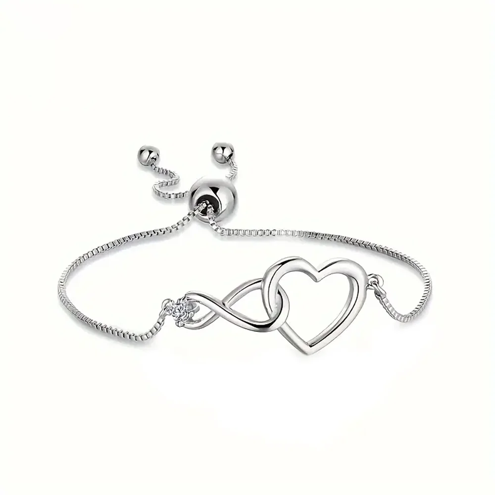 925 Sterling Silver Eternal Heartbeat Bracelet..
