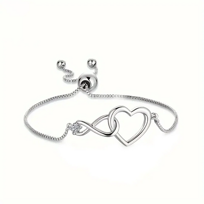 925 Sterling Silver Eternal Heartbeat Bracelet..