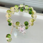 Sweet Kiss Butterfly Bracelet - Fantasy Blue Crystal & Zircon Bead Chain.
