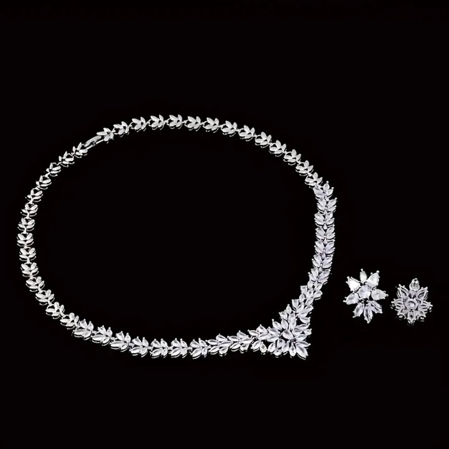 925 Silver. Floral Elegant Set, Indulge your Desires with Style.